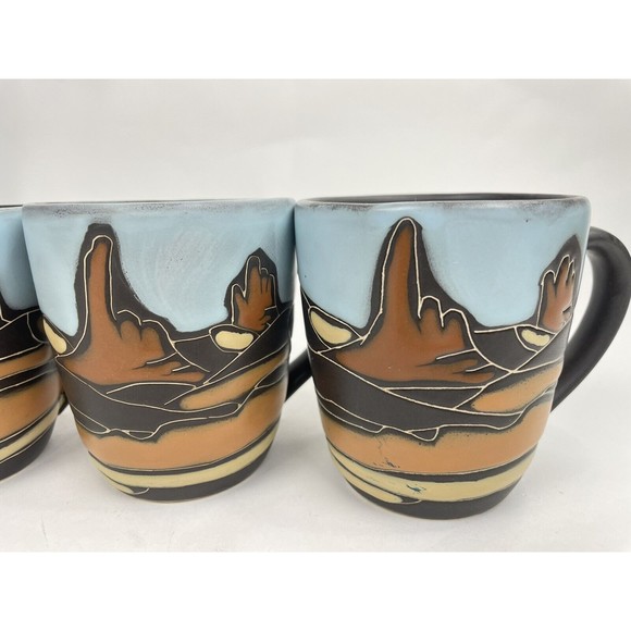 Tabletops Gallery Hand Painted SOUTHWEST Mug Set Of 4 - Picture 7 of 16